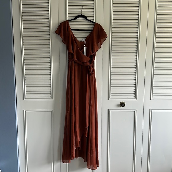 Baltic Born Dresses & Skirts - Katya Ruffle Maxi Dress color Rust -Medium